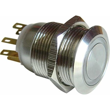 Autoloc Power Accessories 19mm Latching Billet Button with LED Blue Ring 512